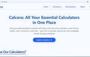 Calcora offers 100+ free online calculators including math tools, finance calculators, health trackers, unit converters & lifestyle planners. Instant calculations, no sign-up required.