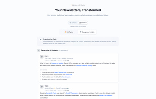 Newsletter overview digest preview for a detailed digest