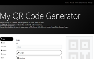 My QR Code Generator website screenshot