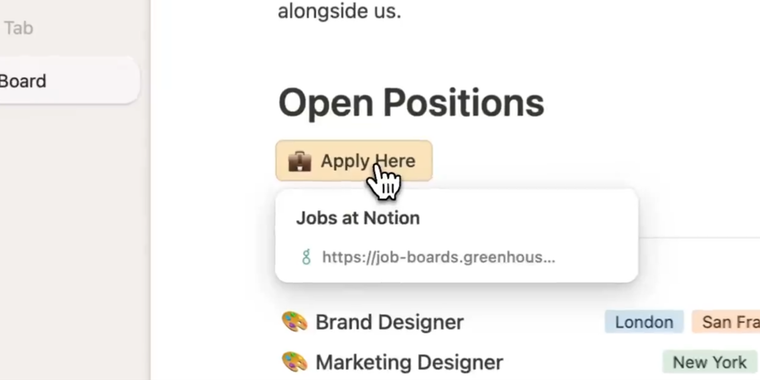 Notion introduces buttons to open external links image