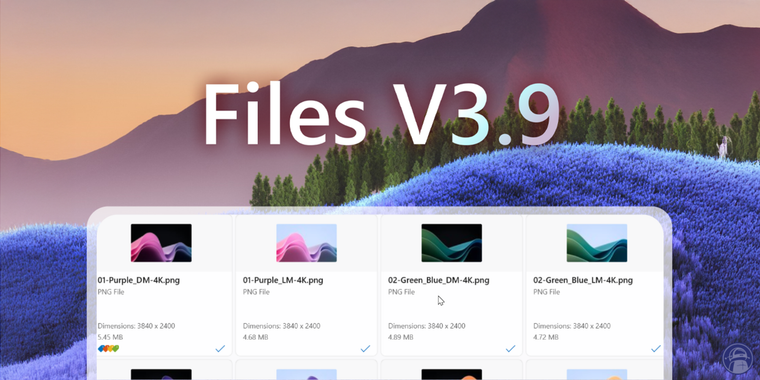 Files 3.9 update: New cards view layout, thumbnail sizes, improved details pane & more image