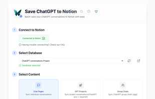 Save ChatGPT to Notion screenshot 1