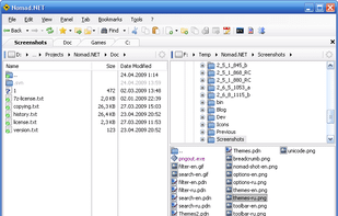 Main window, Two panels, Tree View in right panel