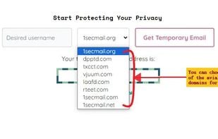 From here you can choose the currently live domains available.