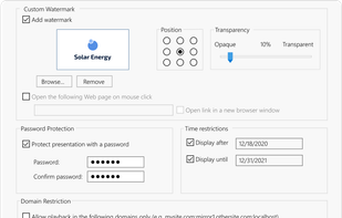 Protect your presentation from unauthorized access.