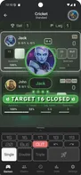 Cricket game interface with strategic scoring system. Clean, responsive design showing target numbers, hits, marks, and game progress for engaging cricket darts gameplay experience.