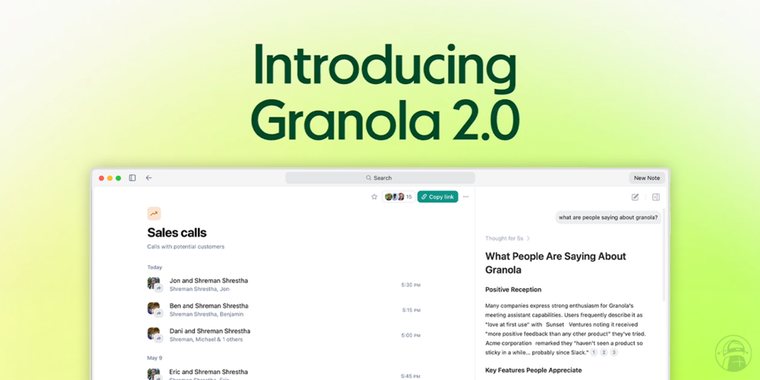 Granola launches new collaborative shared folders, AI citations and advanced model support