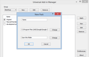 The new pack dialog.
