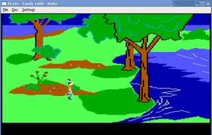 King's Quest, running on an emulated Tandy 1000.