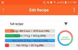 Cronometer screenshot 2