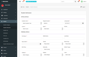 Student details form