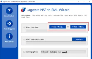 Jagware NSF to EML Wizard screenshot 1