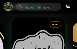 Homescreen list of the gyms.