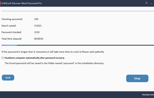 Recover Word Password Pro screenshot 1