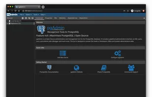 Welcome screen, dark theme