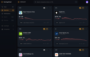 Earnings Feed Watchlist