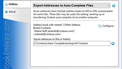 Export Addresses to Auto-Complete Files screenshot 1