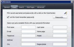 Wand settings
