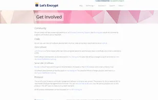 Let's Encrypt's Gett Involved page