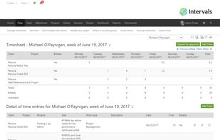 Weekly timesheets