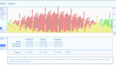 This feature allows you, to monitor your connection speed remotely using a web browser