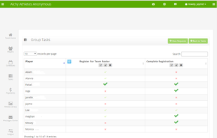 Squad tasks in tracking view