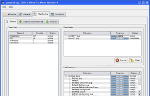 Filesharing overview (Linux, KDE).