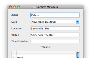 The "Confirm Metadata" dialog