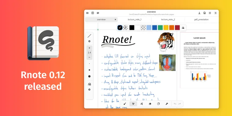 Sketching & note-taking app Rnote just got a major update with new tools and enhancements