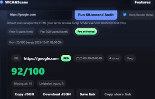 WCAGScans screenshot 1