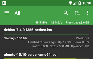 tTorrent screenshot 1