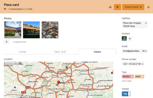 make your own kanban card with custom attributes: text, number, maps, files...