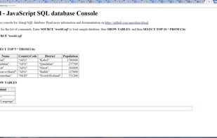 Alasql screenshot 1