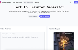 text to brainrot video generator