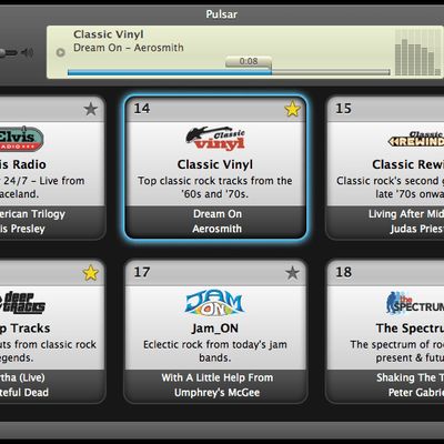 The Channel Guide shows current listings for channels and songs.