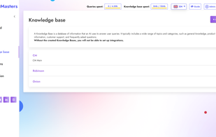 ChatMasters knoweledge management