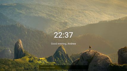 Focus: just a clock and a searchbar 