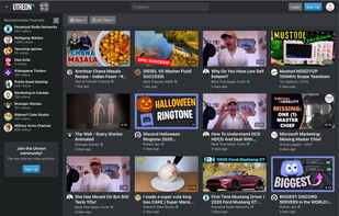 Front page (dark mode)