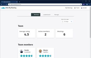 Team screen