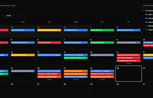 Searchable calendar of events from all your connected platforms