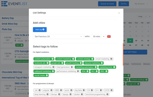 EventList screenshot 2