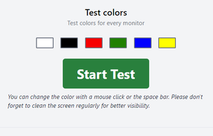 Example of test colors