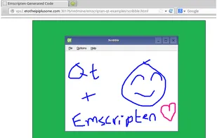 A Qt Painter application running in Javascript. The Qt framework, natively written in c++, was converted into Javascript using Emscripten.