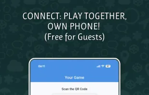 The Scorio Connect lobby allows a host to start a real-time multiplayer game. Friends can join using the simple room code or by scanning the QR code.