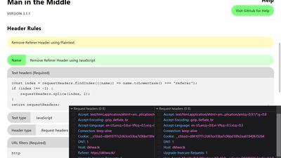 Headers can be modified using JavaScript.