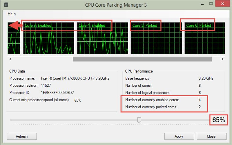 ParkControl – Tweak CPU Core Parking and More