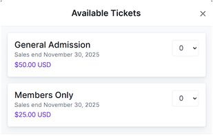 Offer multiple ticket types with flexible pricing. WeVite supports general admission, VIP, and member tickets, giving organizers control over revenue models and guest access.