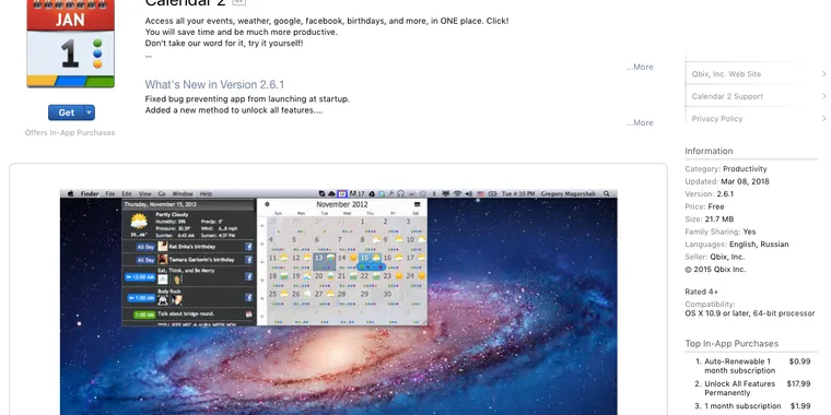 Popular Mac App Store calendar app mined cryptocurrency, now pulled image