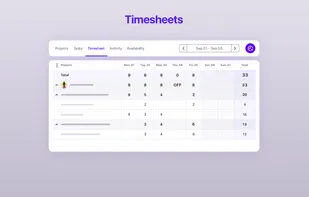 Individual and team timesheets help you improve performance, structure work, bill clients, and pay your people.
