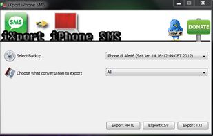 iXport iPhone SMS screenshot 1